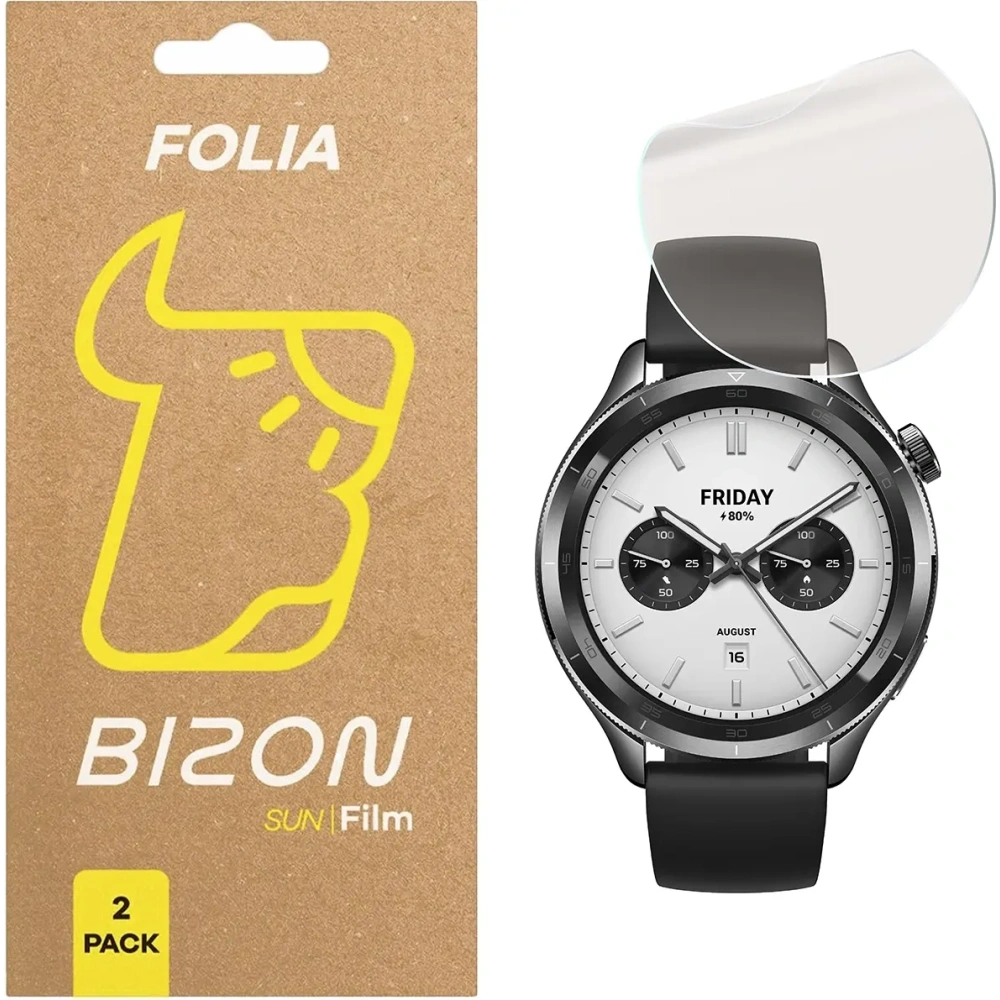 Folia matowa Bizon Glass Watch Film Sun do Xiaomi Watch S4 [2 PACK]