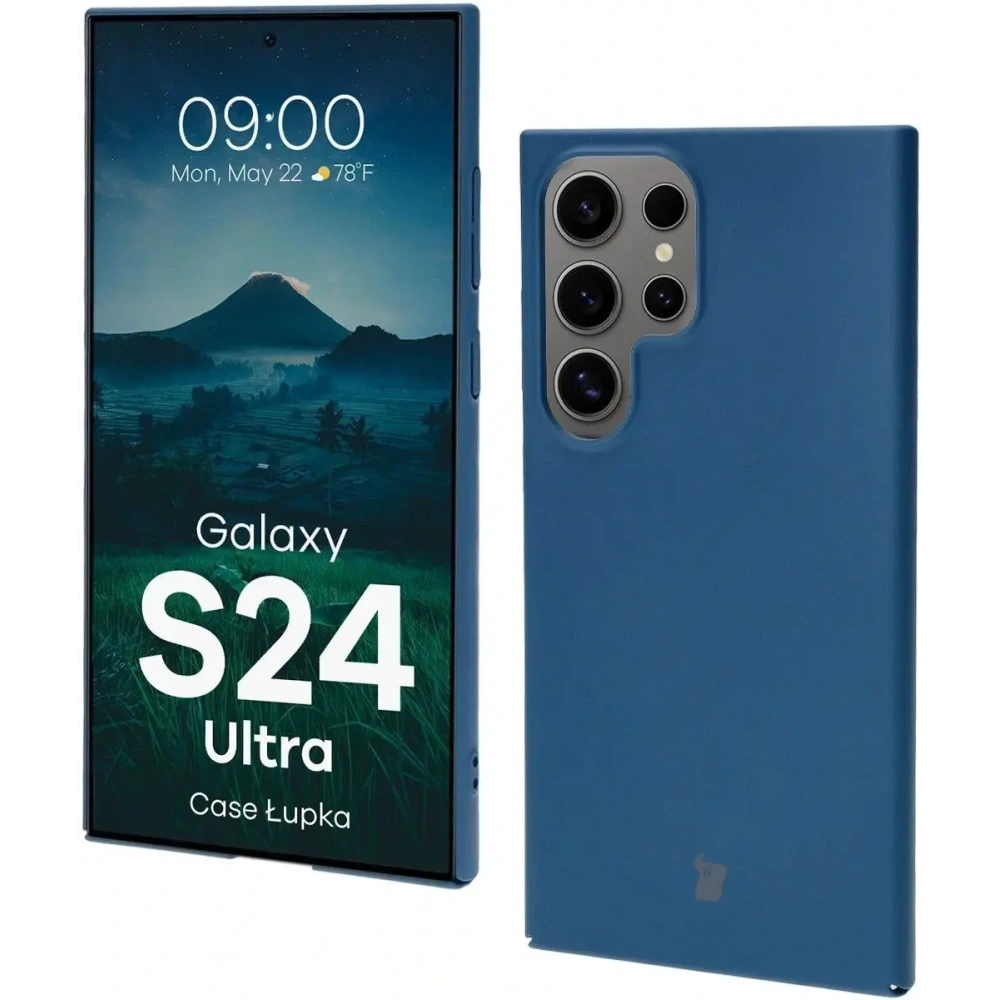 Etui Bizon Case Łupka do Samsung Galaxy S24 Ultra niebieskie