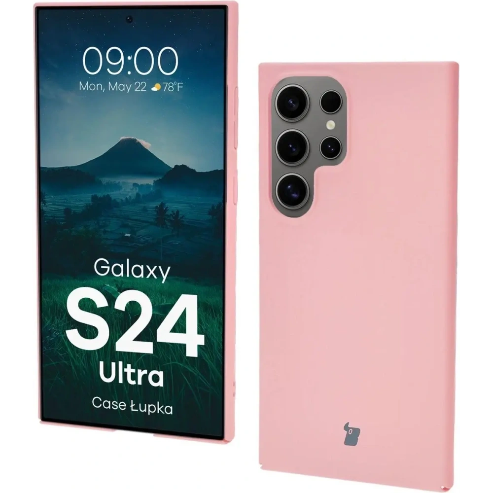 Etui Bizon Case Łupka do Samsung Galaxy S24 Ultra różowe