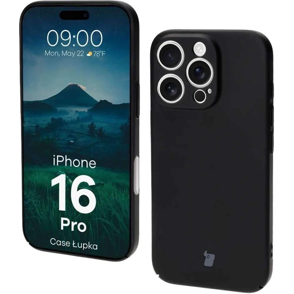 Etui Bizon Case Łupka do Apple iPhone 16 Pro czarne