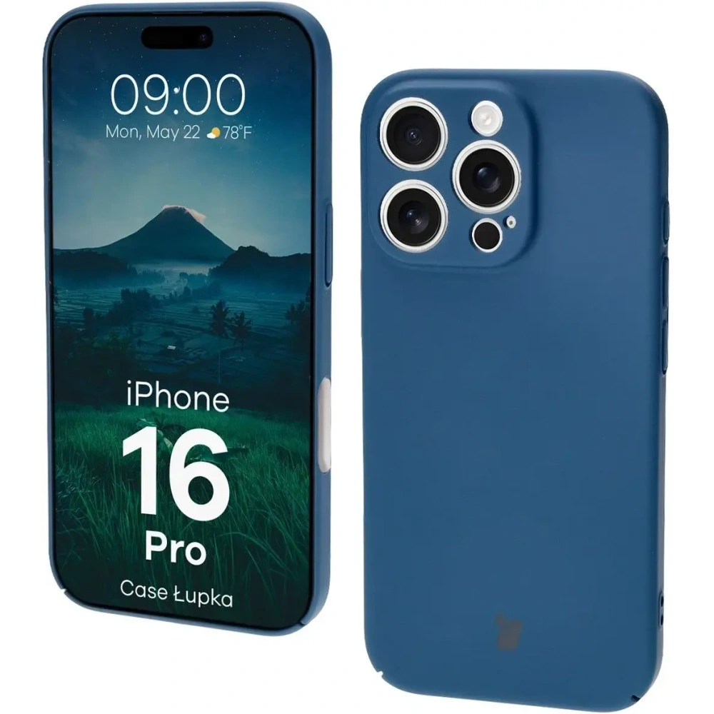 Etui Bizon Case Łupka do Apple iPhone 16 Pro niebieskie