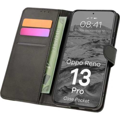 Kup Etui z klapką Bizon Case Pocket do Oppo Reno13 Pro czarne - BIZ9289 - {ean13} - Sklep Home Screen