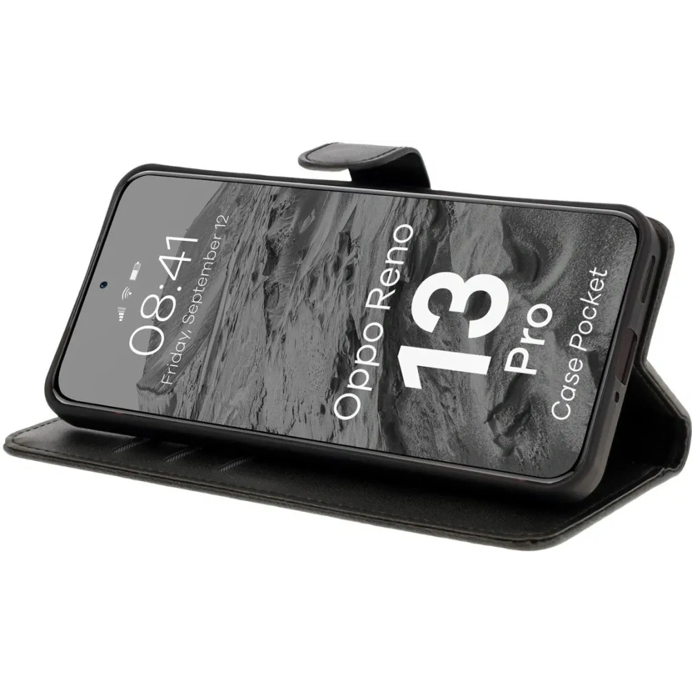 Etui z klapką Bizon Case Pocket do Oppo Reno13 Pro czarne