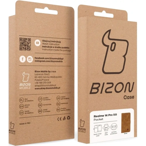 Kup Etui z klapką Bizon Case Pocket do Realme 14 Pro 5G brązowe - BIZ9291 - {ean13} - Sklep Home Screen