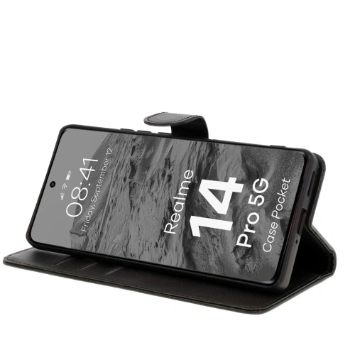 Kup Etui z klapką Bizon Case Pocket do Realme 14 Pro 5G czarne - BIZ9292 - {ean13} - Sklep Home Screen