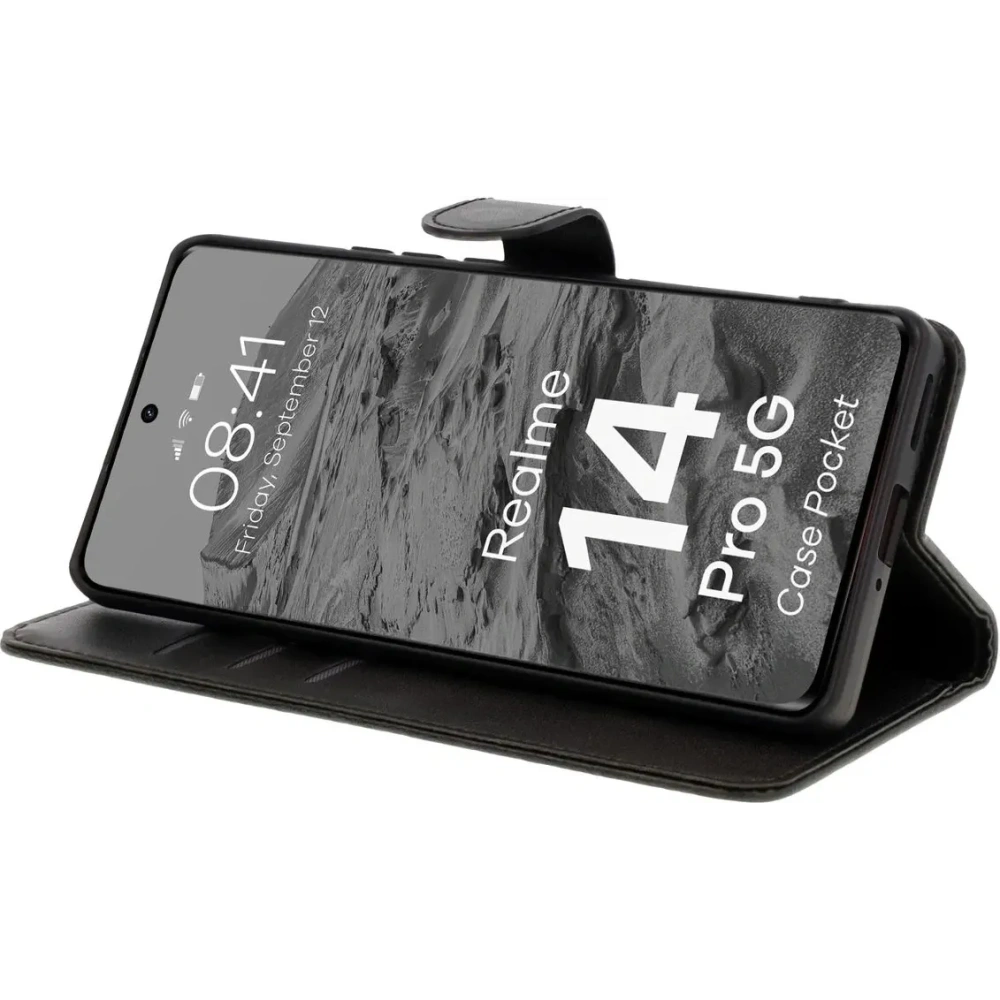 Etui z klapką Bizon Case Pocket do Realme 14 Pro 5G czarne
