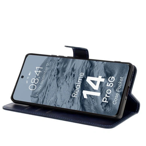 Kup Etui z klapką Bizon Case Pocket do Realme 14 Pro 5G granatowe - BIZ9293 - {ean13} - Sklep Home Screen