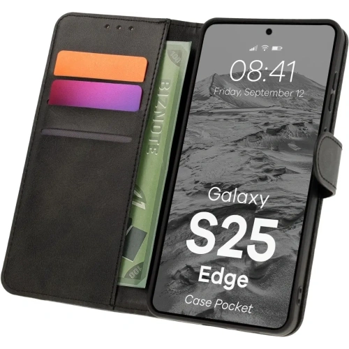 Kup Etui z klapką Bizon Case Pocket do Samsung Galaxy S25 Edge czarne - BIZ9303 - {ean13} - Sklep Home Screen