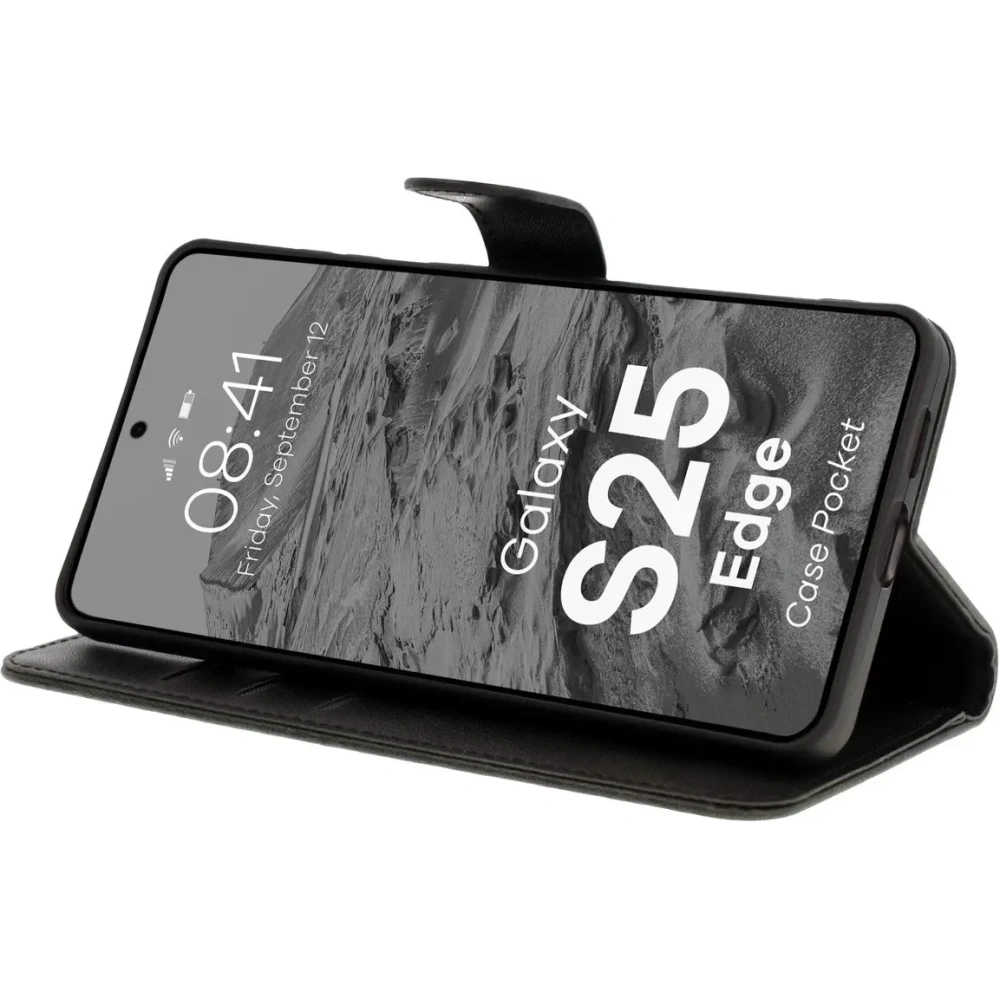 Etui z klapką Bizon Case Pocket do Samsung Galaxy S25 Edge czarne