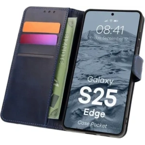 Buy BIZON Case Pocket Galaxy S25 Edge navy blue - BIZ9304 - {ean13} - Home Screen Store Europe