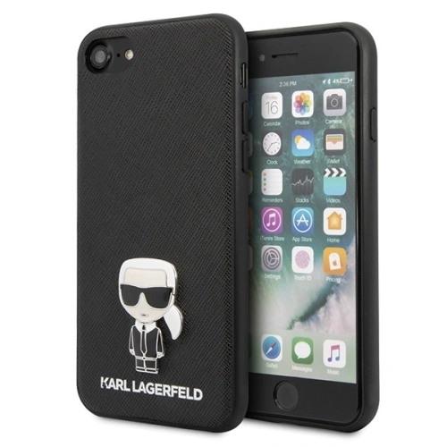 Kup Karl Lagerfeld Apple Tasche KLHCI8IKFBMBK iPhone SE 2022/SE 2020/8/7 Hartschalenetui schwarz/schwarz Saffiano Ikonik - KLD294BLK - {ean13} - Sklep Home Screen