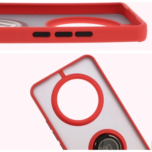 Kup Bizon Case Hybrid Gyűrű Realme 14 Pro 5G füstös piros kerettel - BIZ9305 - {ean13} - Sklep Home Screen