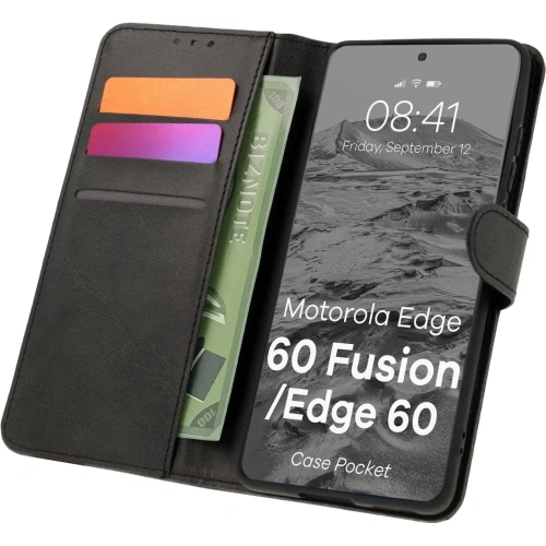 Kup Etui z klapką Bizon Case Pocket do Motorola Edge 60 / 60 Fusion czarne - BIZ9306 - {ean13} - Sklep Home Screen