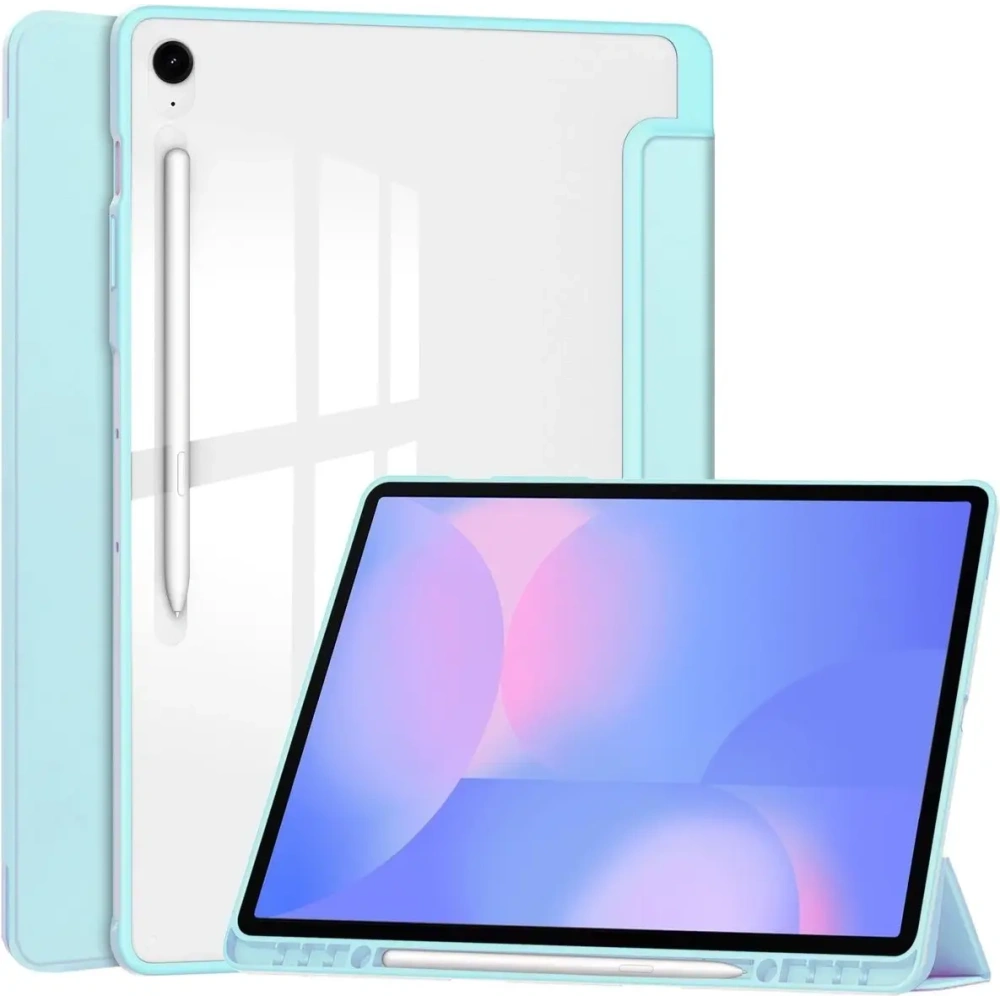 Etui z klapką Bizon Case Tab Clear Matt do Samsung Galaxy Tab S10 FE+ Plus błękitne