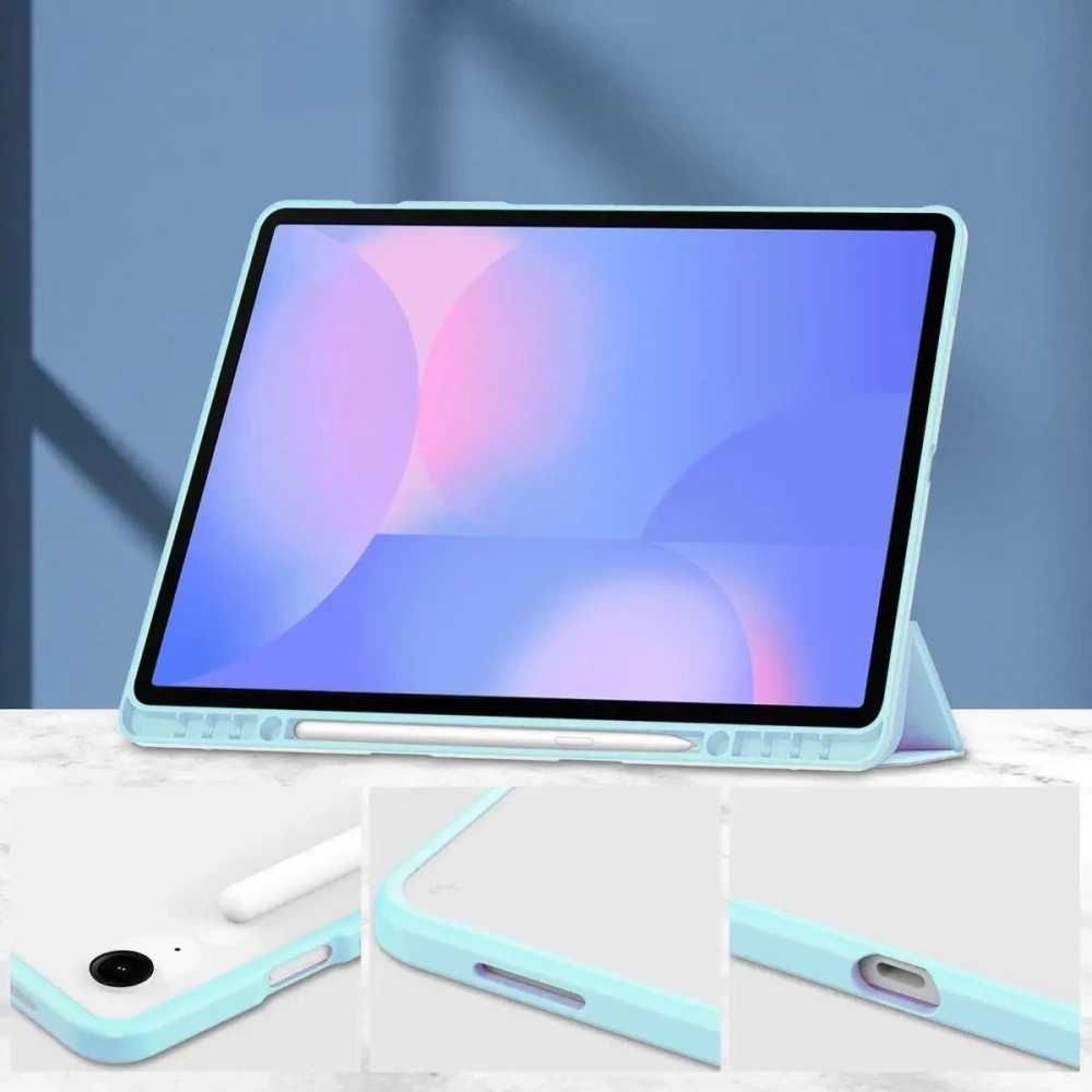 Etui z klapką Bizon Case Tab Clear Matt do Samsung Galaxy Tab S10 FE+ Plus błękitne