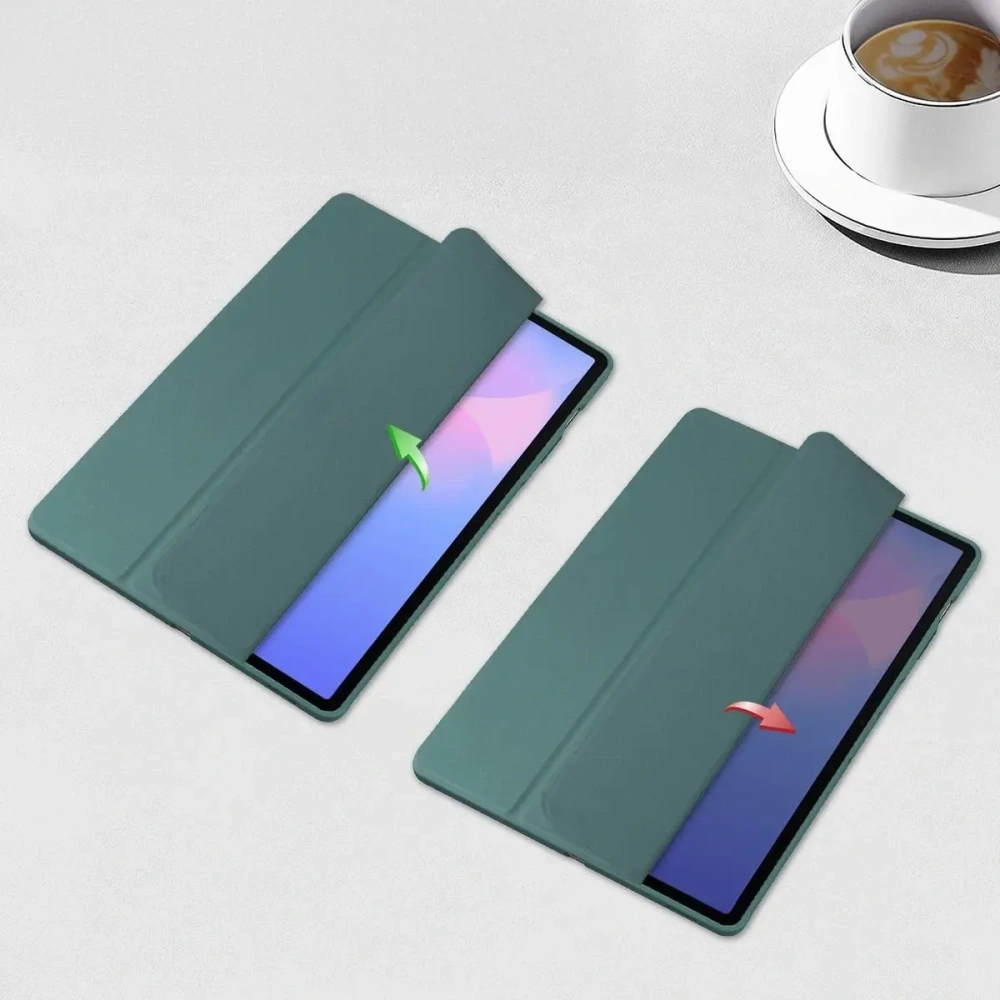 Etui z klapką Bizon Case Tab Clear Matt do Samsung Galaxy Tab S10 FE+ Plus ciemnozielone