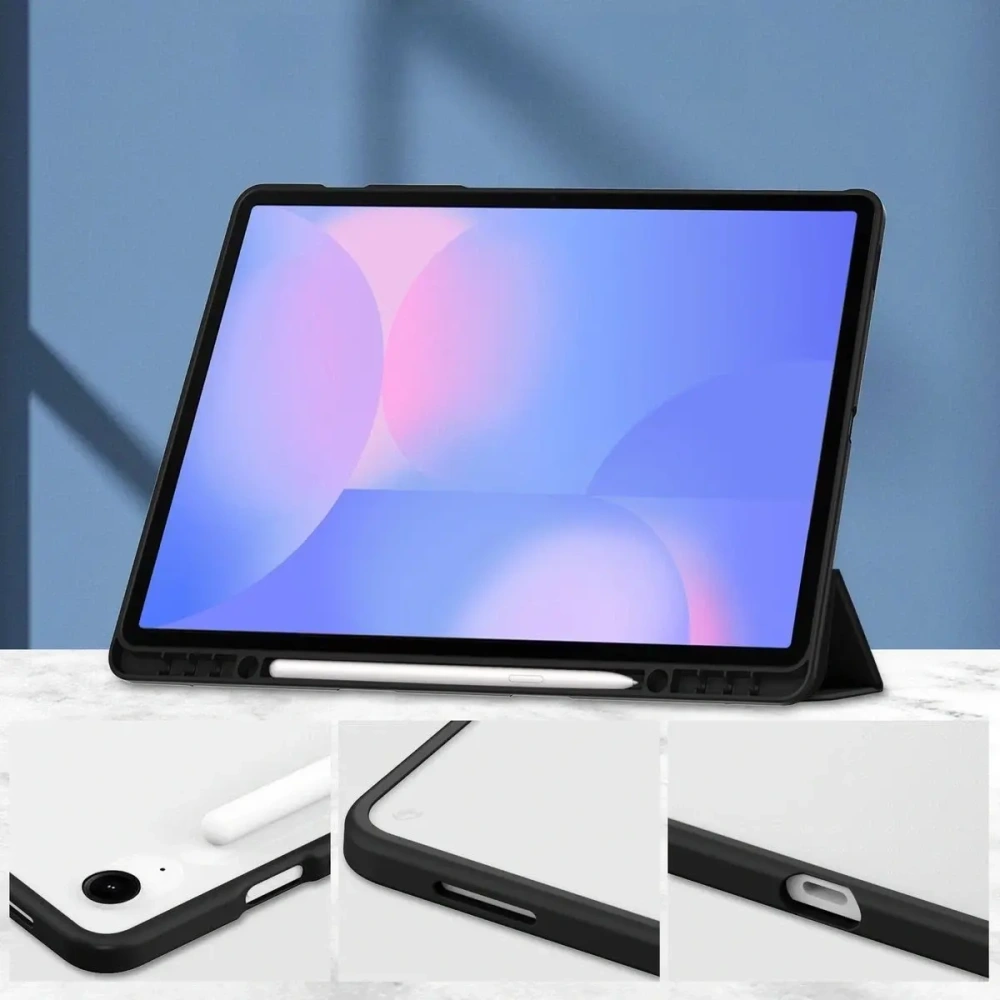 Etui z klapką Bizon Case Tab Clear Matt do Samsung Galaxy Tab S10 FE+ Plus czarne