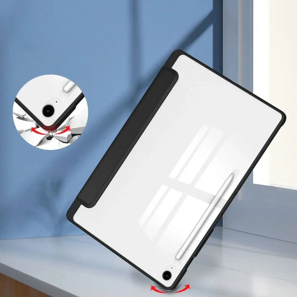 Etui z klapką Bizon Case Tab Clear Matt do Samsung Galaxy Tab S10 FE+ Plus czarne