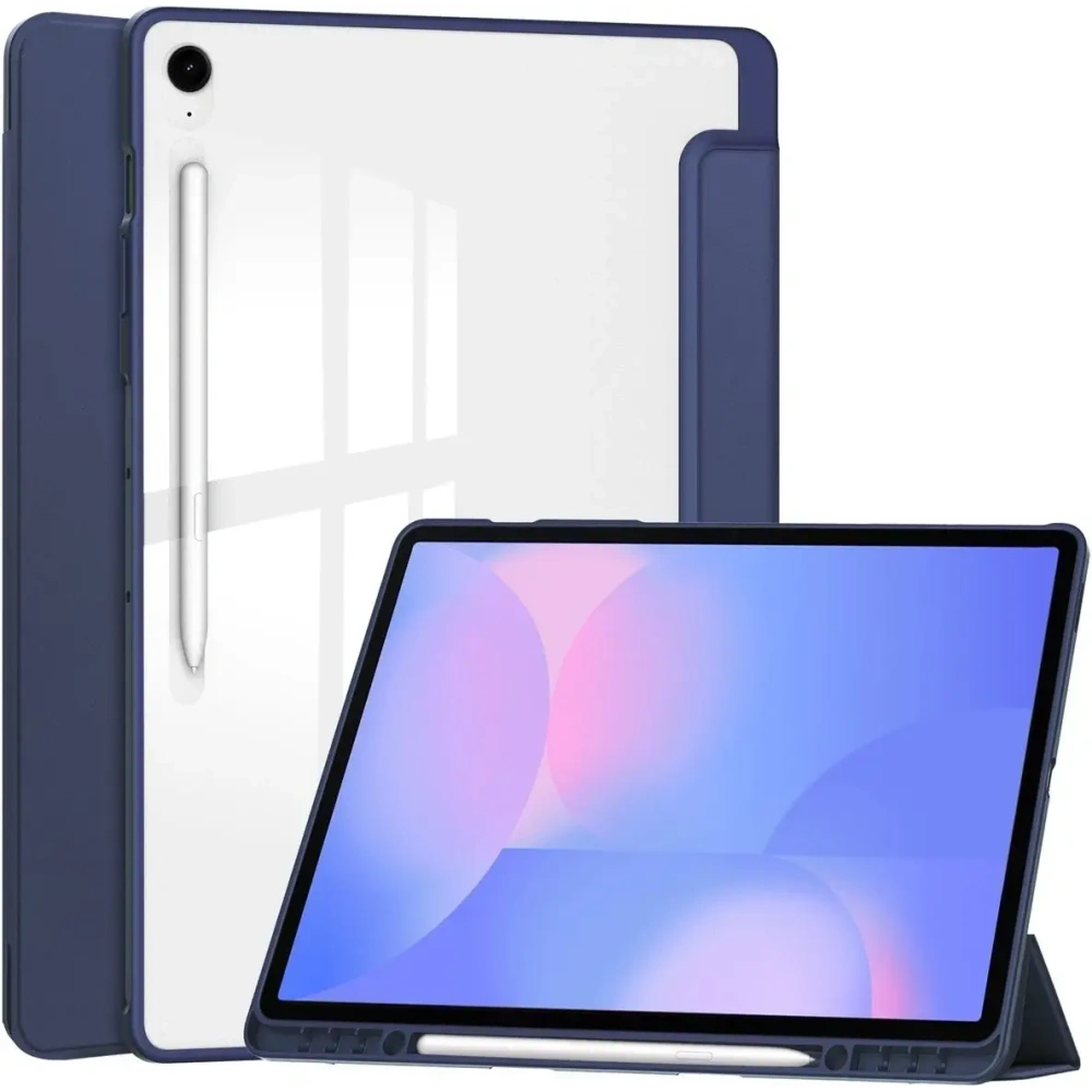 Etui z klapką Bizon Case Tab Clear Matt do Samsung Galaxy Tab S10 FE+ Plus granatowe