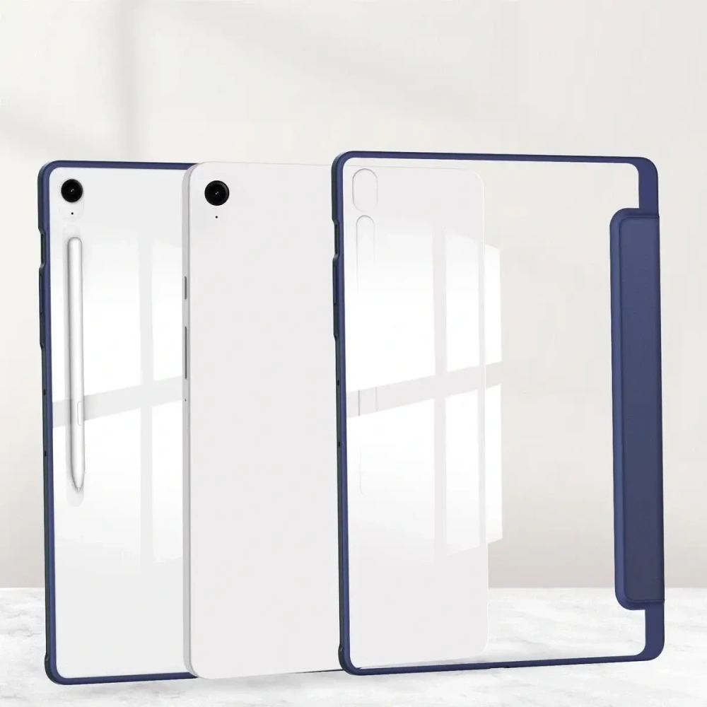 Etui z klapką Bizon Case Tab Clear Matt do Samsung Galaxy Tab S10 FE+ Plus granatowe