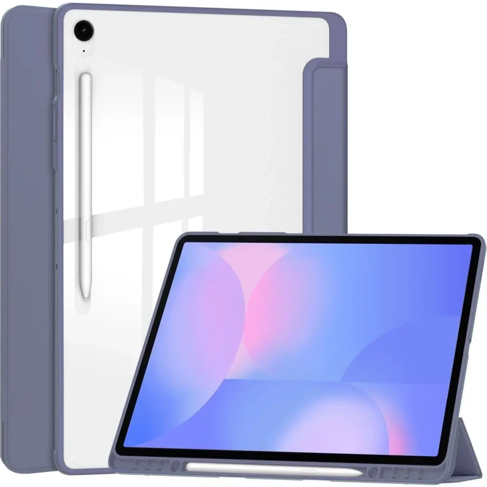 Etui z klapką Bizon Case Tab Clear Matt do Samsung Galaxy Tab S10 FE+ Plus lawendowe