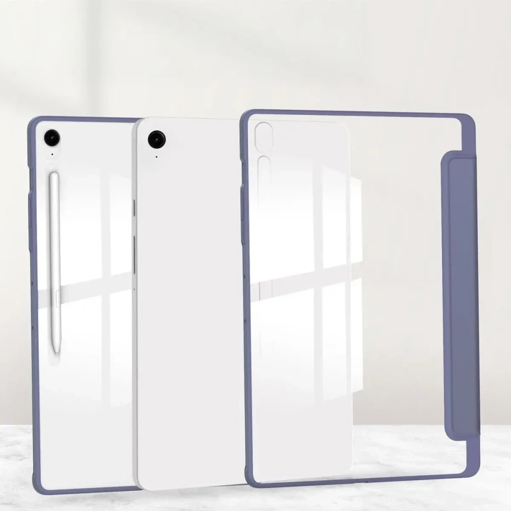 Etui z klapką Bizon Case Tab Clear Matt do Samsung Galaxy Tab S10 FE+ Plus lawendowe