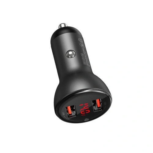 Kup Încărcător auto Baseus cu afișaj digital, 2x USB, QC3.0, 45W, 5A (gri) - BSU1532GRY - {ean13} - Sklep Home Screen