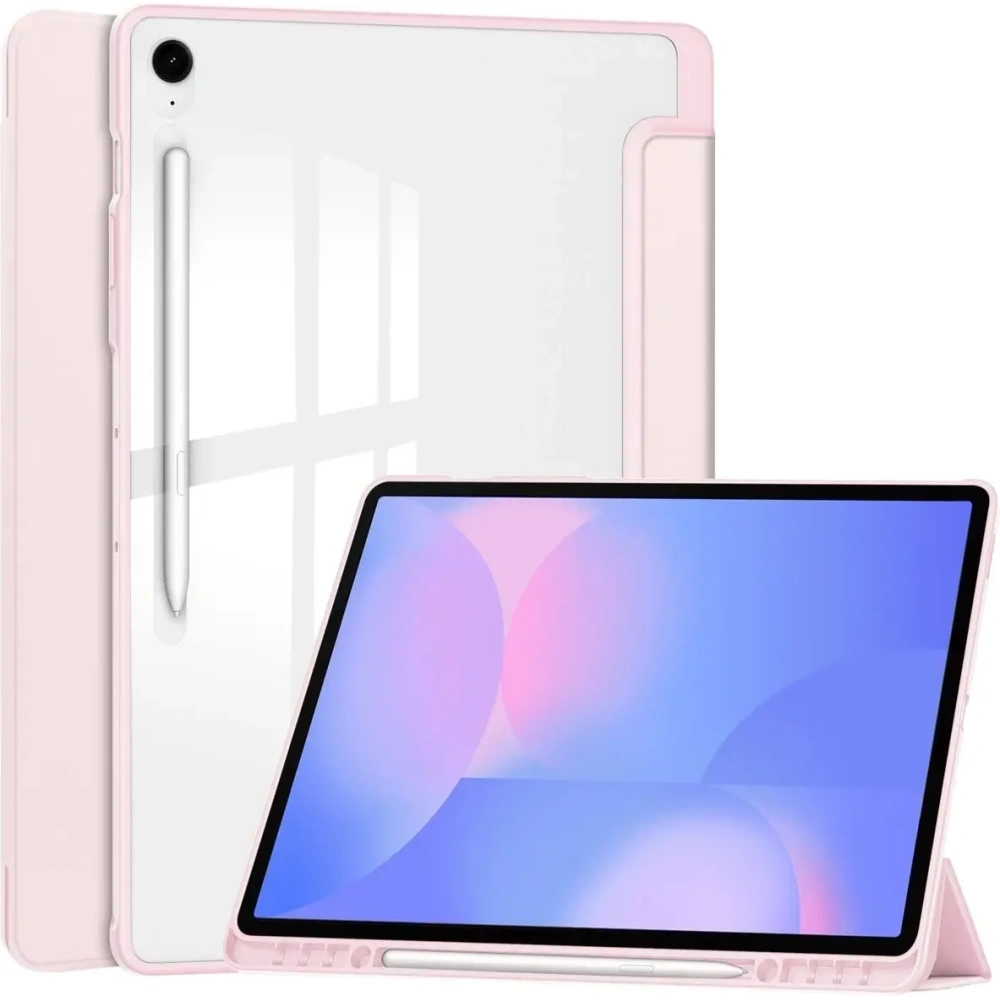 Etui z klapką Bizon Case Tab Clear Matt do Samsung Galaxy Tab S10 FE+ Plus różowe