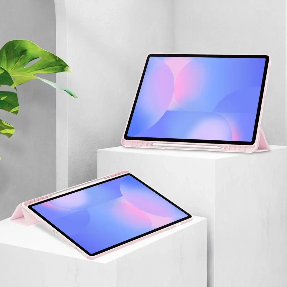 Etui z klapką Bizon Case Tab Clear Matt do Samsung Galaxy Tab S10 FE+ Plus różowe