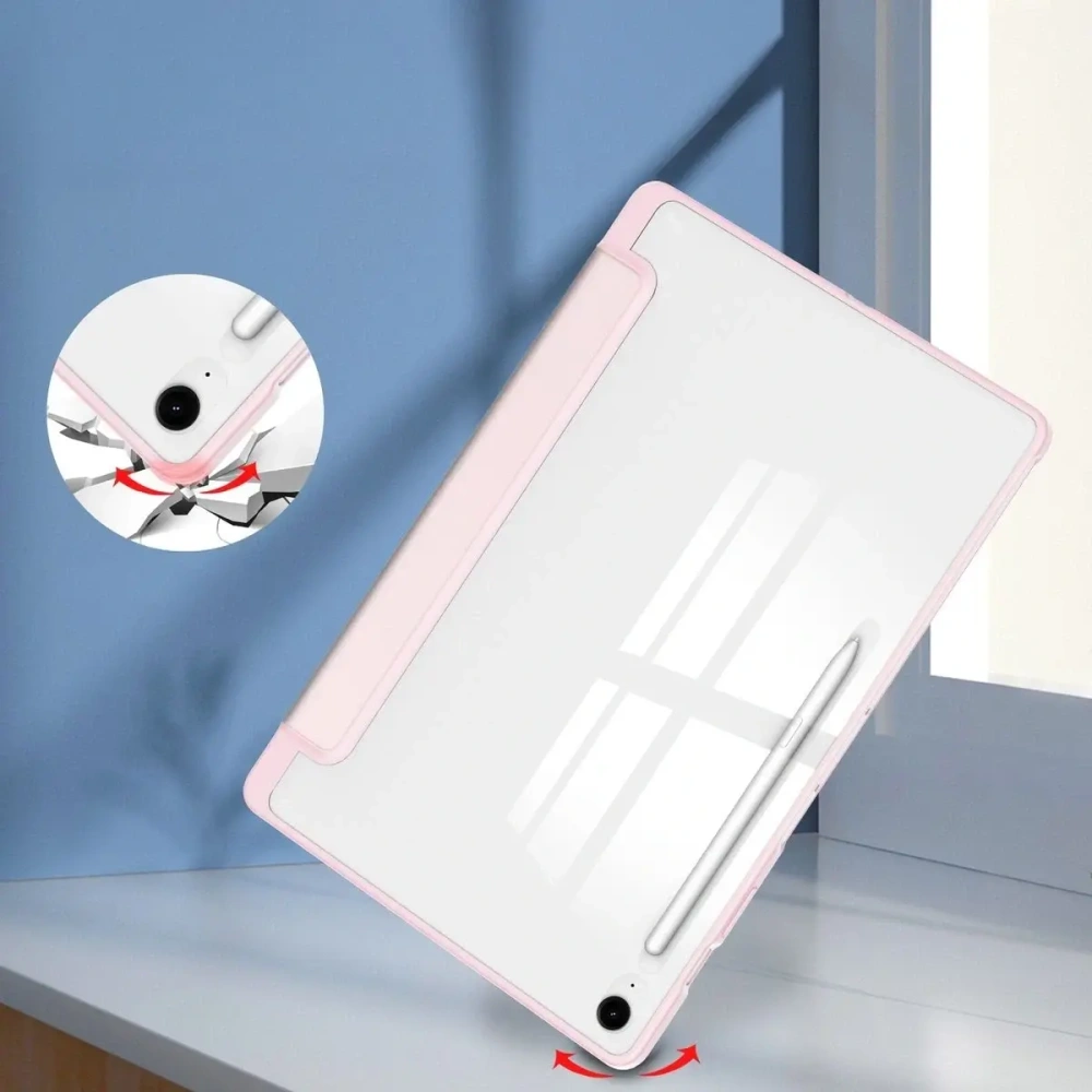 Etui z klapką Bizon Case Tab Clear Matt do Samsung Galaxy Tab S10 FE+ Plus różowe