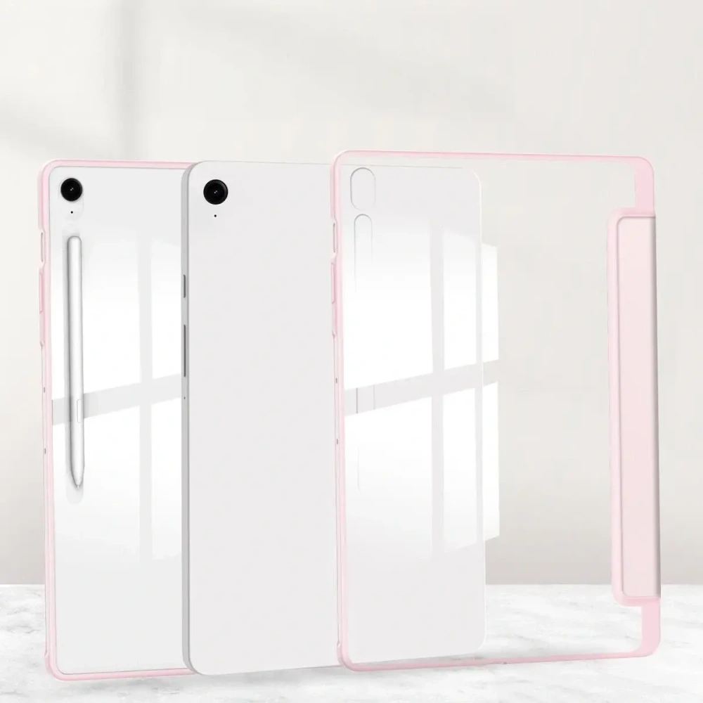 Etui z klapką Bizon Case Tab Clear Matt do Samsung Galaxy Tab S10 FE+ Plus różowe