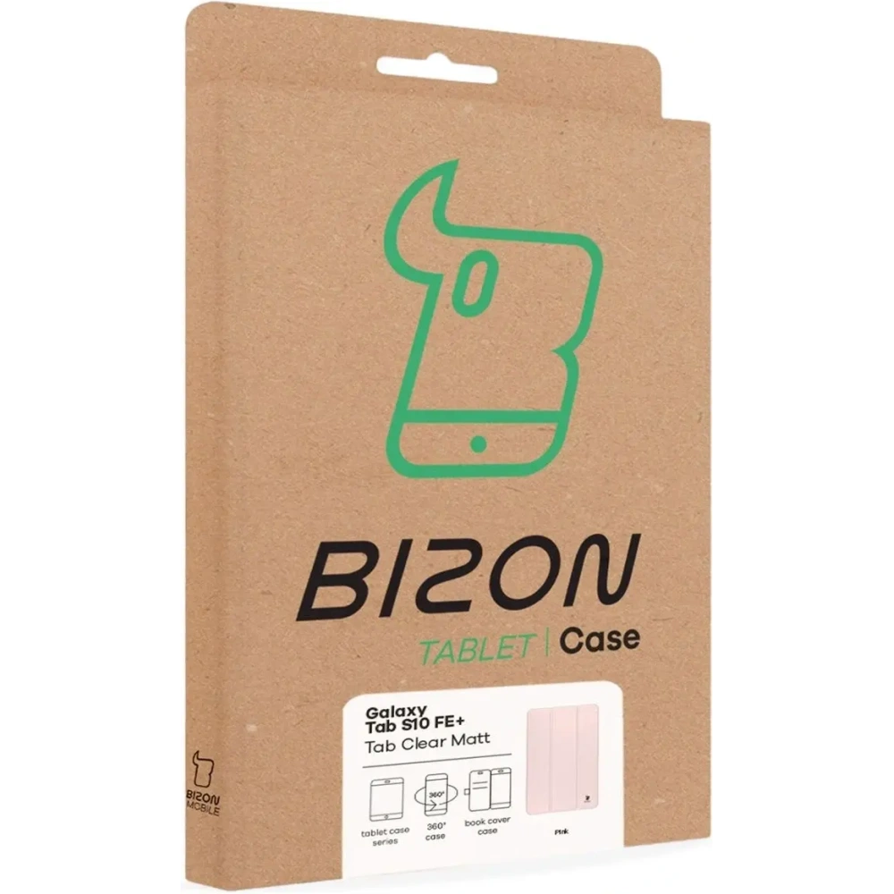 Etui z klapką Bizon Case Tab Clear Matt do Samsung Galaxy Tab S10 FE+ Plus różowe