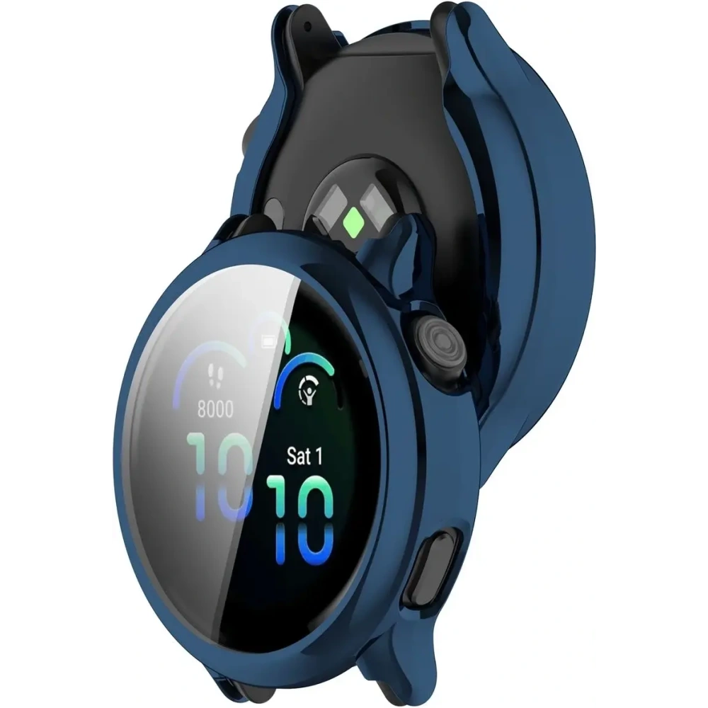 Etui z osłoną ekranu Bizon Case Watch Felipe do Garmin Vivoactive 6 niebieskie