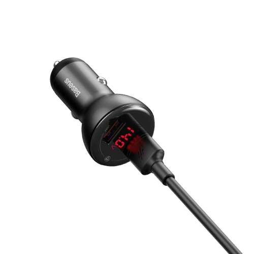 Kup Baseus Autoladegerät Digital Display, 2x USB, QC3.0, 45W, 5A (grau) - BSU1532GRY - {ean13} - Sklep Home Screen