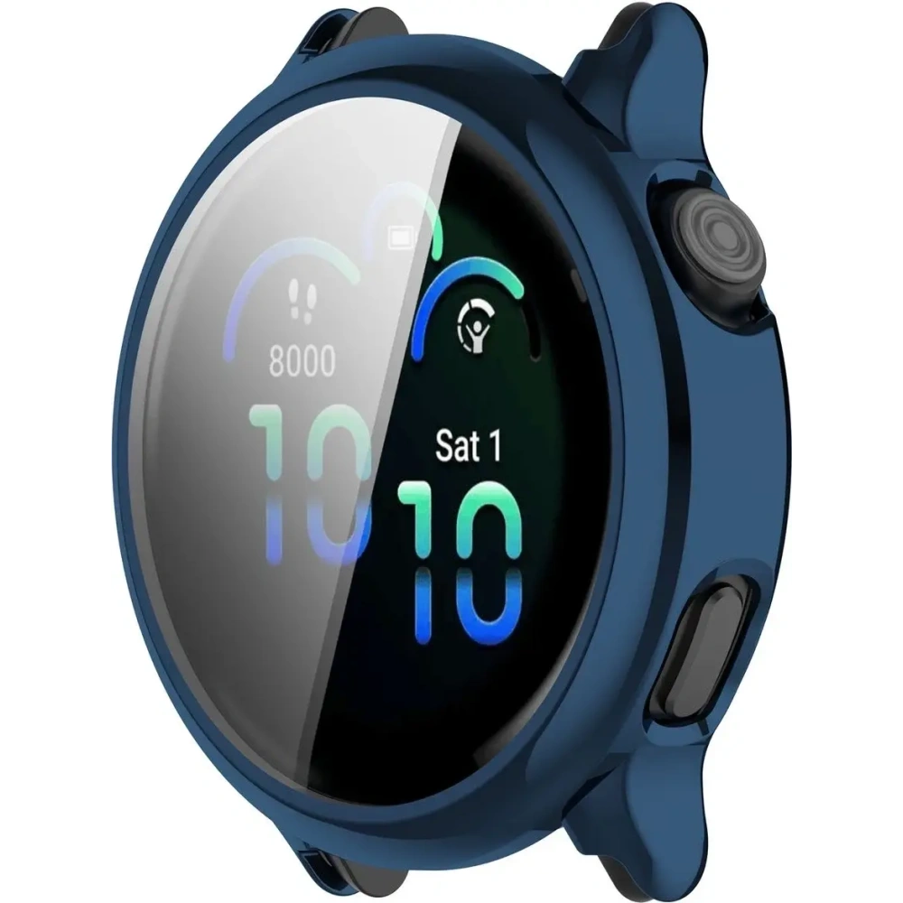 Etui z osłoną ekranu Bizon Case Watch Felipe do Garmin Vivoactive 6 niebieskie