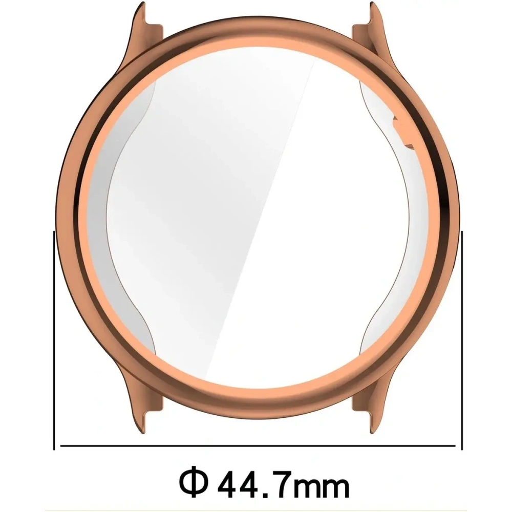 Etui z osłoną ekranu Bizon Case Watch Felipe do Garmin Vivoactive 6 różowozłote