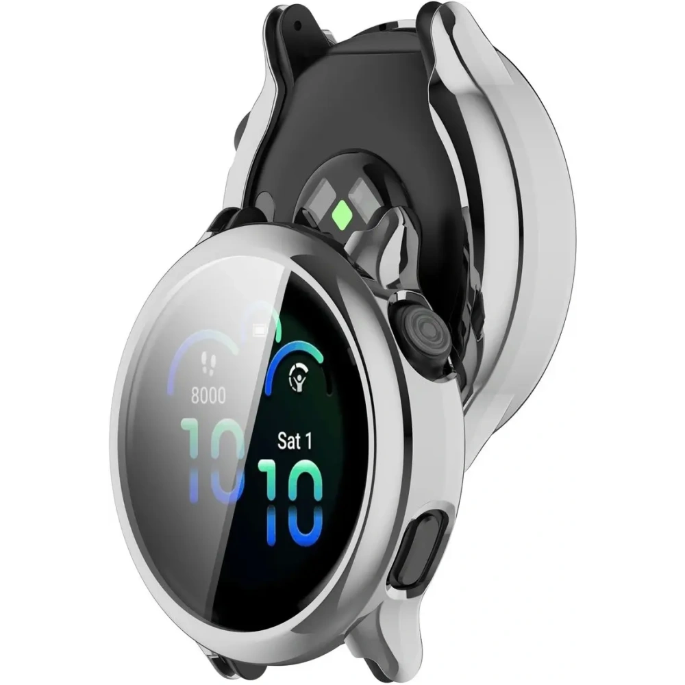 Etui z osłoną ekranu Bizon Case Watch Felipe do Garmin Vivoactive 6 srebrne