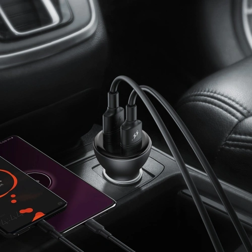 Kup Încărcător auto Baseus cu afișaj digital, 2x USB, QC3.0, 45W, 5A (gri) - BSU1532GRY - {ean13} - Sklep Home Screen