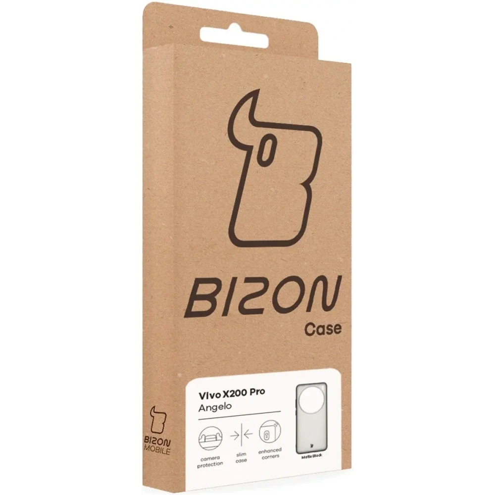 Etui Bizon Case Angelo do Vivo X200 Pro przydymione z czarną ramką