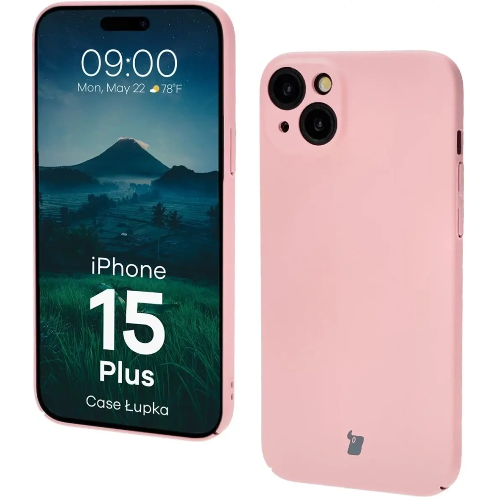 Etui Bizon Case Łupka do Apple iPhone 15 Plus różowe