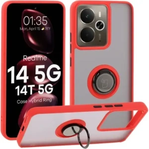 Buy Bizon Case Hybrid Ring Realme 14 5G / 14T 5G smoky with a red frame - BIZ9331 - {ean13} - Home Screen Store Europe