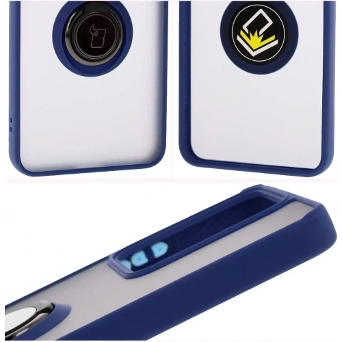 Buy Bizon Case Hybrid Ring Realme 14 5G / 14T 5G smoky with a navy blue frame - BIZ9332 - {ean13} - Home Screen Store Europe