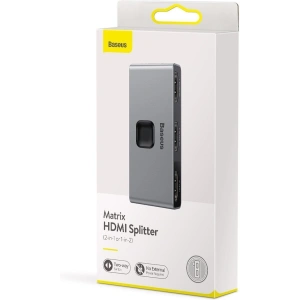 Dwukierunkowy rozdzielacz / splitter HDMI Baseus Matrix, 2x1 / 1x2, 4K