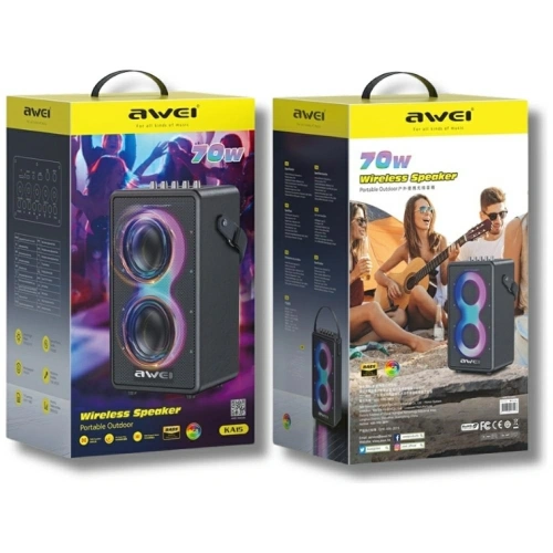 Głośnik bezprzewodowy AWEI KA15 Bluetooth 5.3 70W czarny