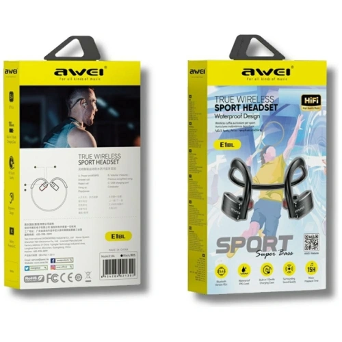 Kup AWEI E1BL Vezeték nélküli Fülhallgató Bluetooth 5.3 Sport Fekete - AWEI254 - {ean13} - Sklep Home Screen