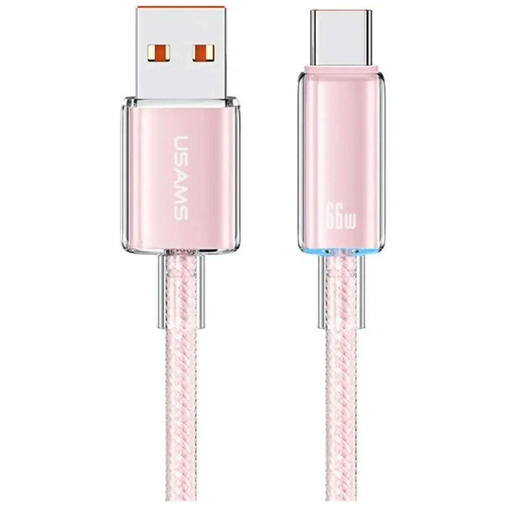 Kabel USB-A / USB-C USAMS Cloud Series US-SJ658 6A 12m różowy