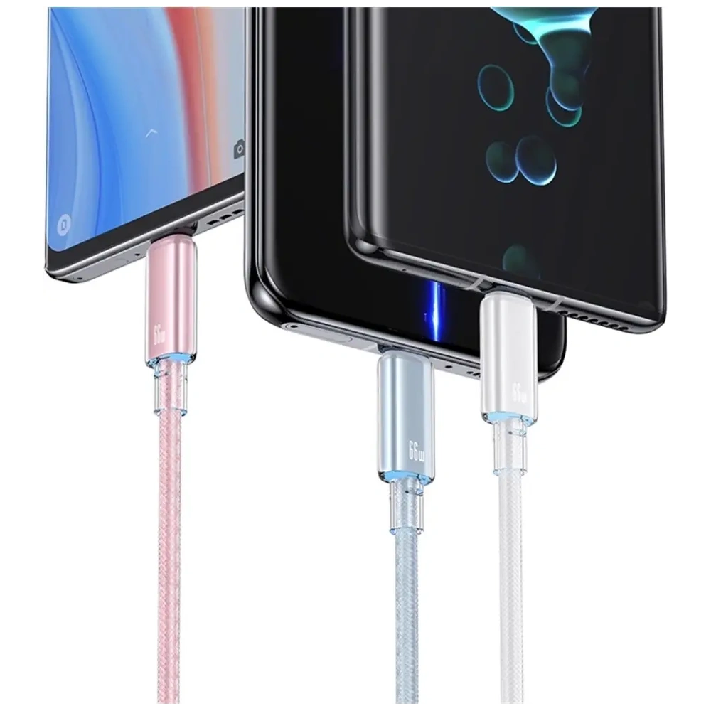 Kabel USB-A / USB-C USAMS Cloud Series US-SJ658 6A 12m różowy