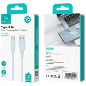 Buy USAMS Green Series SJ714 USB-A / USB-C Cable 18W 3A 1m white - USA1264 - {ean13} - Home Screen Store Europe
