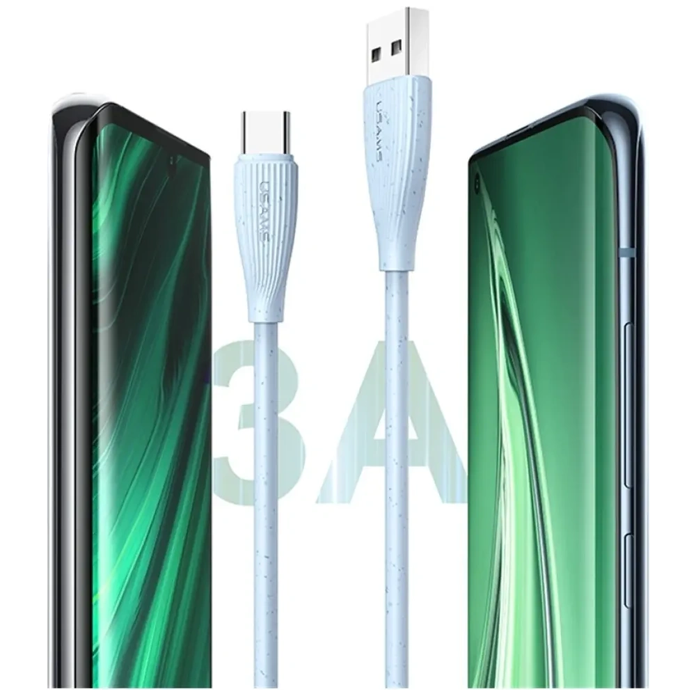 Kabel USB-A / USB-C USAMS Green Series SJ714 18W 3A 1m niebieski