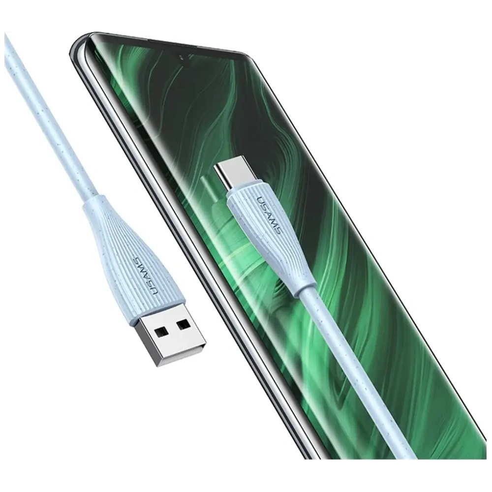 Kabel USB-A / USB-C USAMS Green Series SJ714 18W 3A 1m niebieski